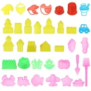 Eease 35pcs Sand Mold Beach Toys Mini Sandbox Kit for Sand Castle Building